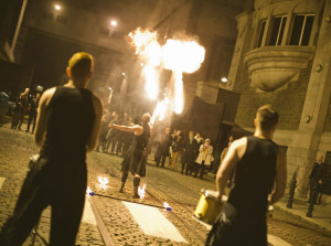 Performers at a product launch in Dublin