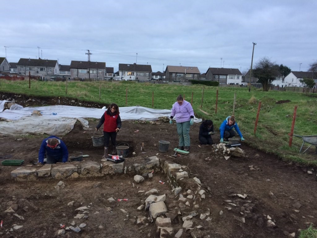 Dig at archaeological site Boyne Valley Ireland