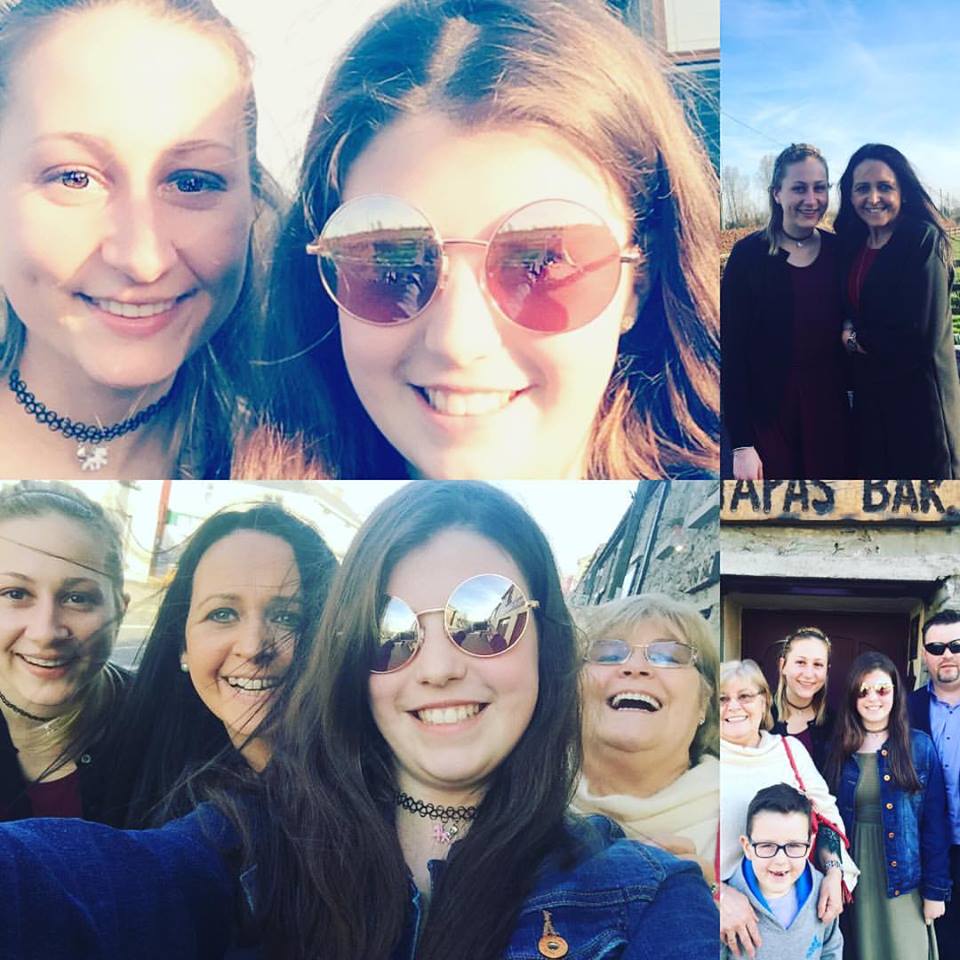 Collage of Katie May and host family in Kildare Ireland