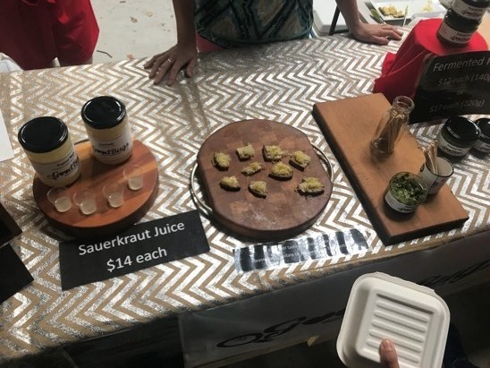 Picture of various goods at the farmers market in New Zealand