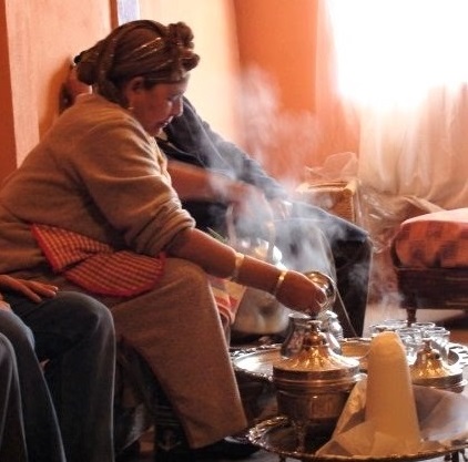 Drinking Moroccan tea