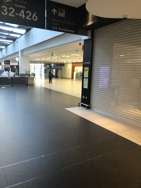 Amenities closed in Dublin Airport