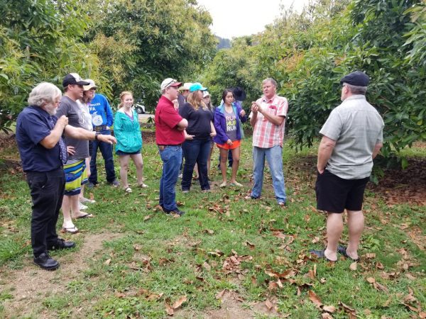 New Zealand Study Abroad students farm visit A group of students attend an outdoor lecture at a farm in New Zealand